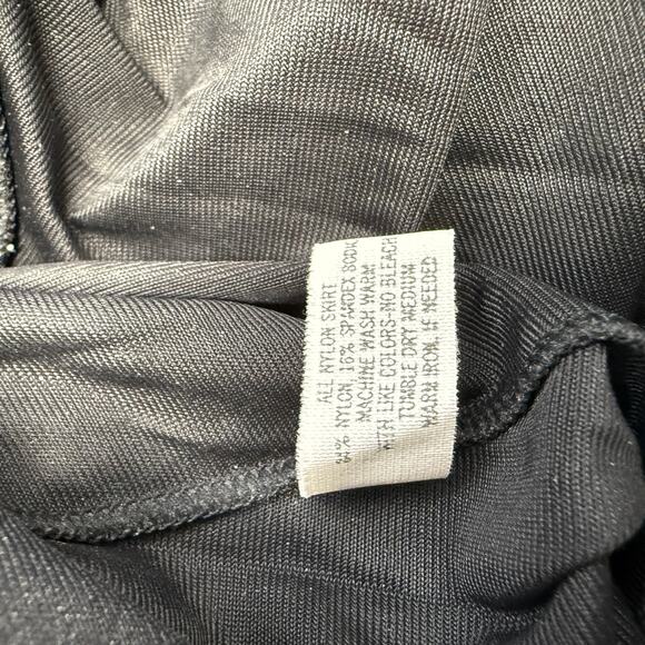 Vintage Shadowline Full Slip Size 38 26" Black Nylon Lace Trim Dress Midi - Picture 6 of 6